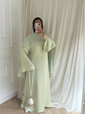 ROBE LUXE CAPE AMOVIBLE VERT D'EAU
