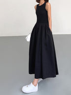 Robe Longue Décontractée Col Rond