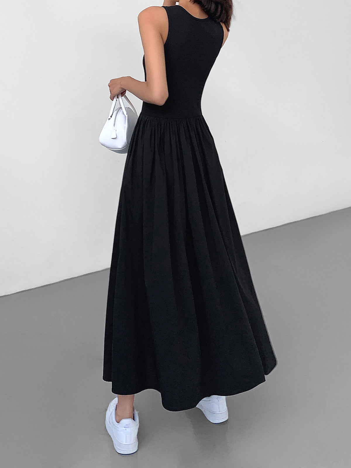 Robe Longue Décontractée Col Rond