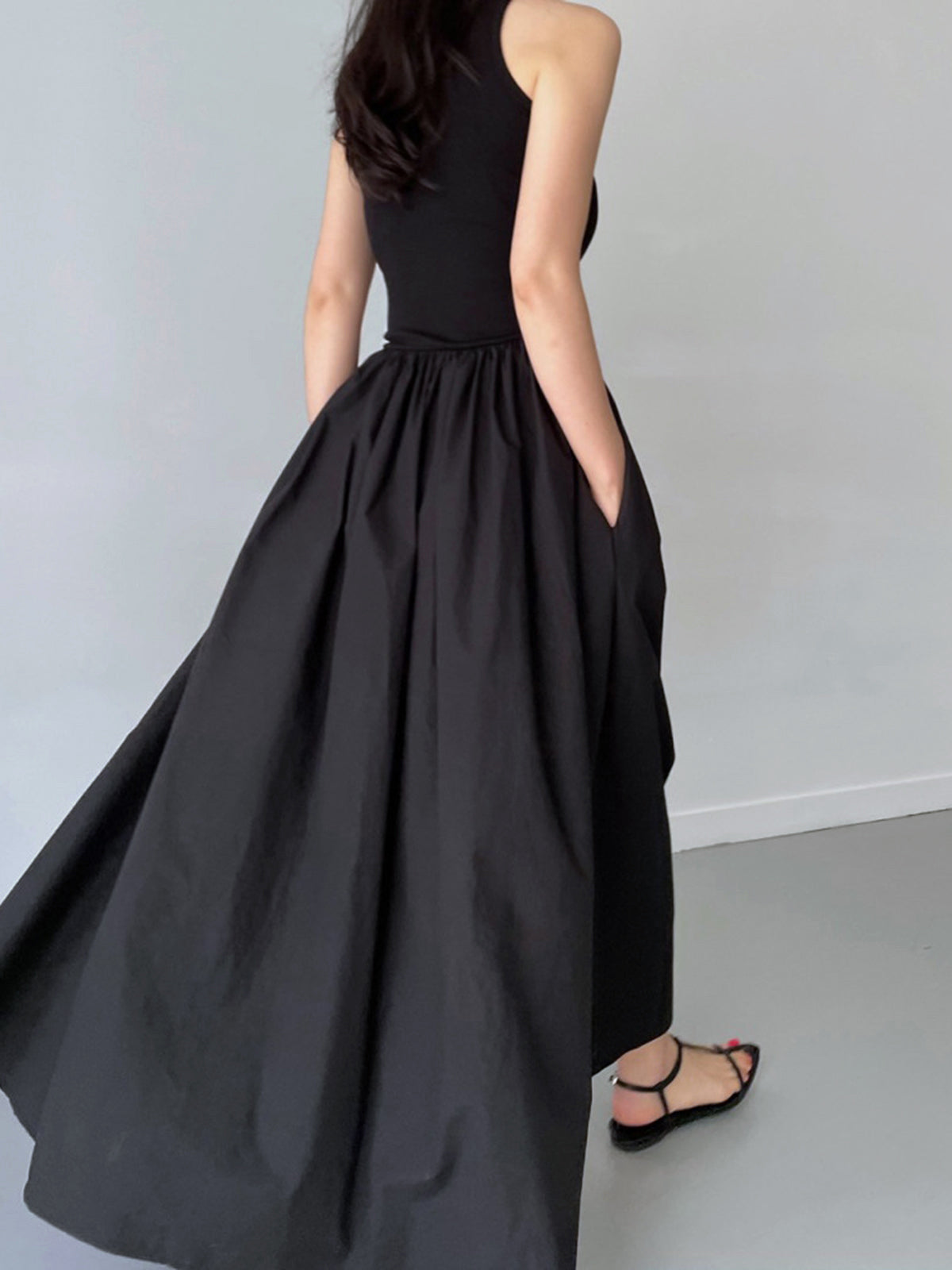 Robe Longue Décontractée Col Rond