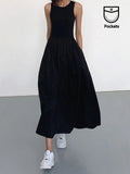 Robe Longue Décontractée Col Rond