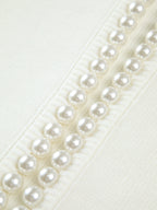 Cardigan Liseré Perles Ourlet Effiloché