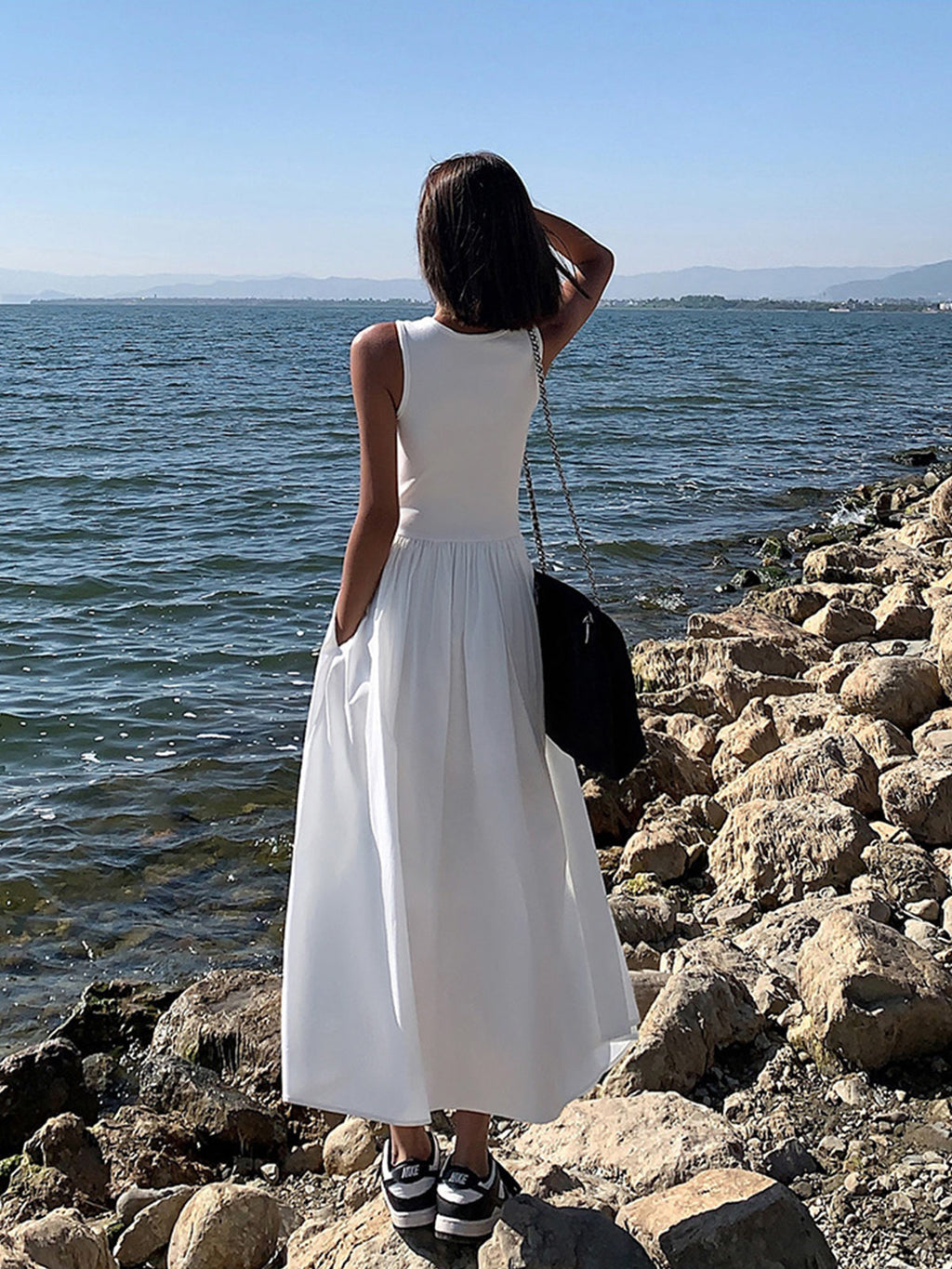 Robe Longue Décontractée Col Rond