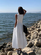 Robe Longue Décontractée Col Rond