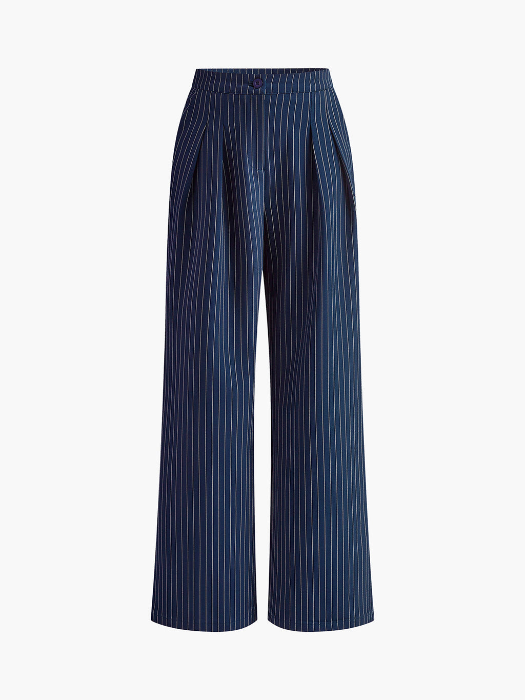 Pantalon Large Plissé À Rayures