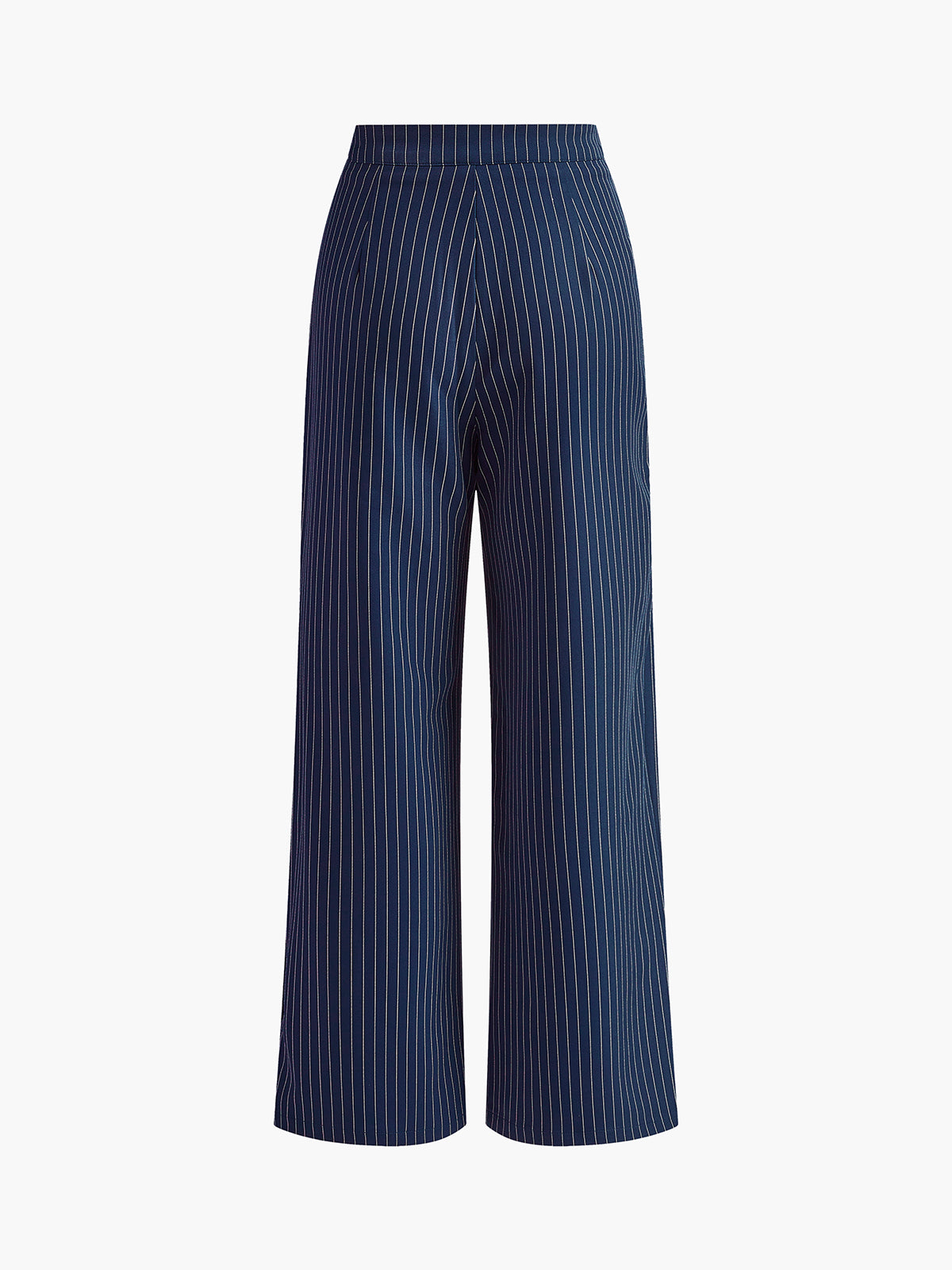 Pantalon Large Plissé À Rayures