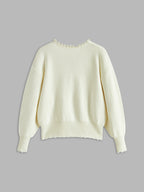 Cardigan Liseré Perles Ourlet Effiloché