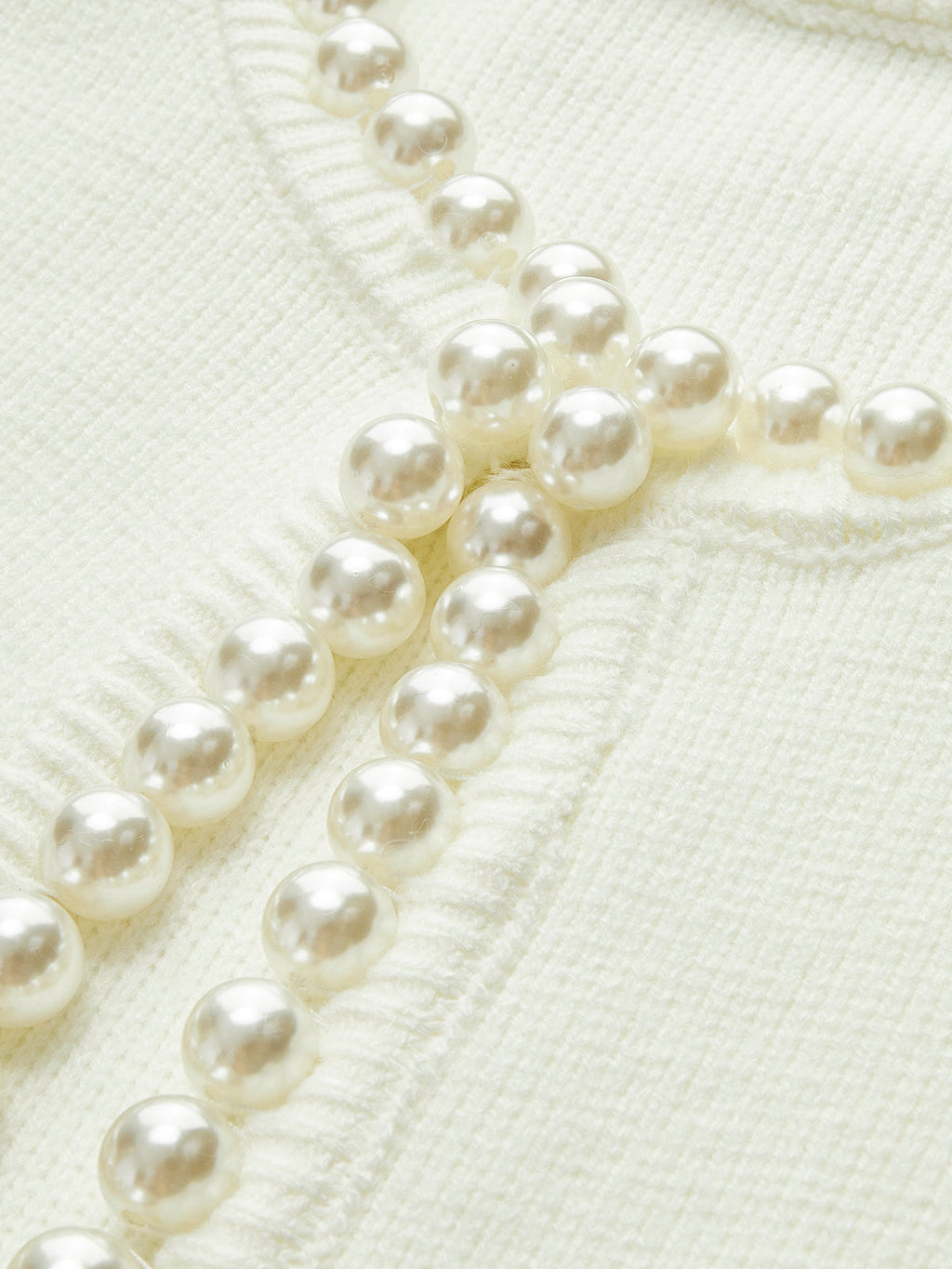 Cardigan Liseré Perles Ourlet Effiloché