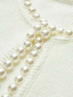 Cardigan Liseré Perles Ourlet Effiloché