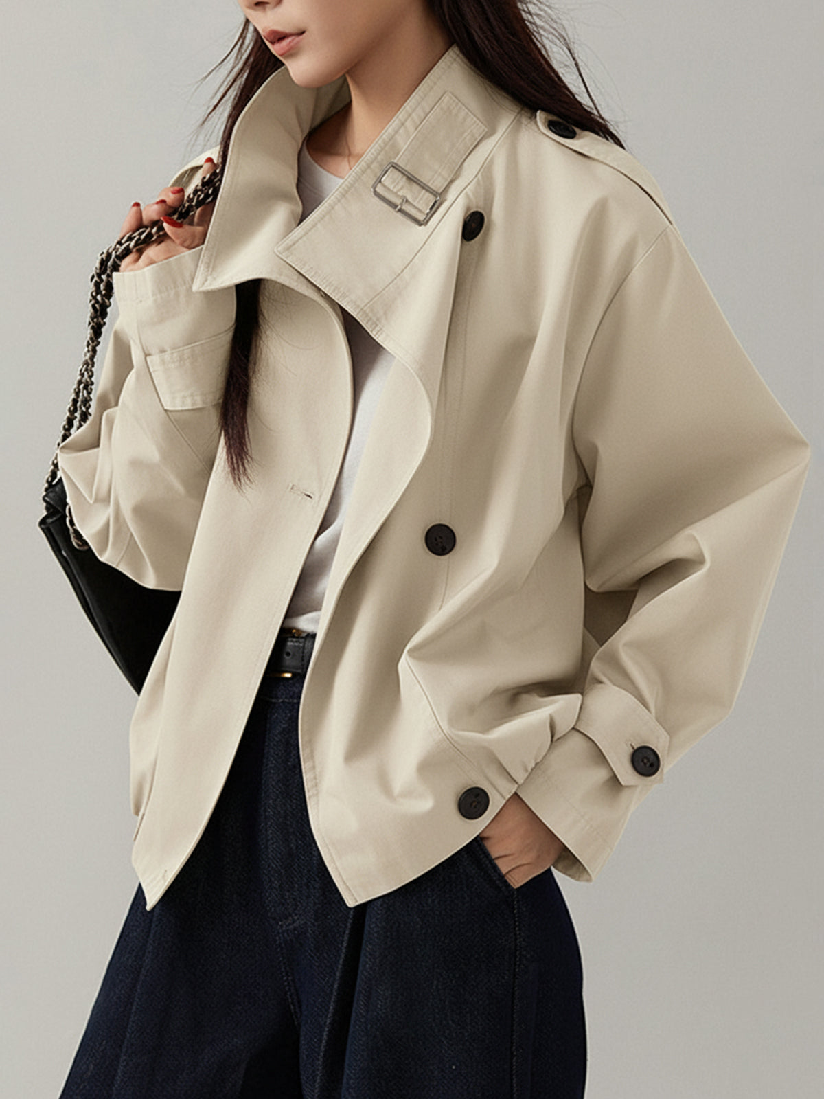 Trench-coat ample de style vintage