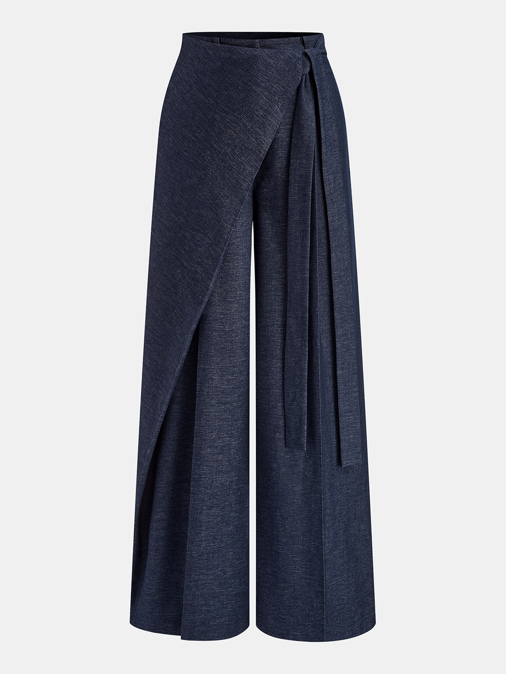 Pantalon Large Asymétrique Croisé Ourlet Traînant