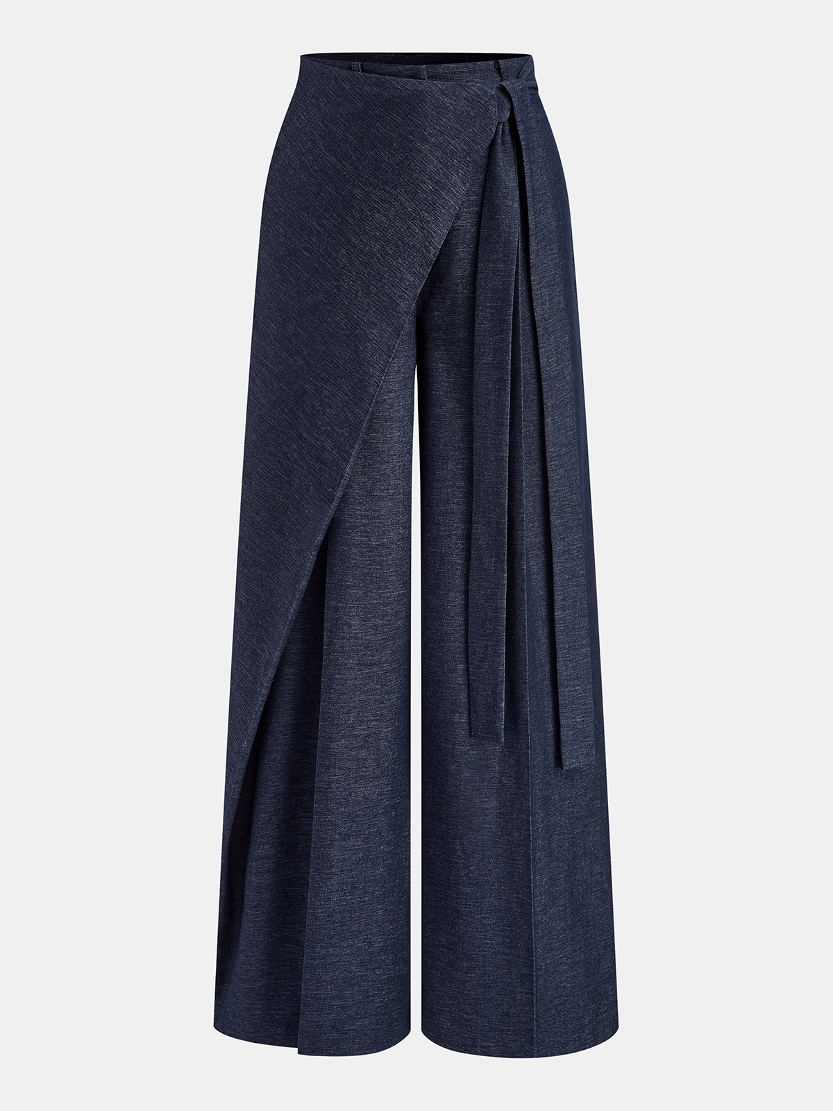 Pantalon Large Asymétrique Croisé Ourlet Traînant