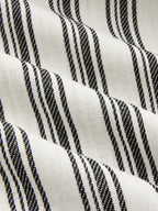 Pantalon large à rayures en coton et lin