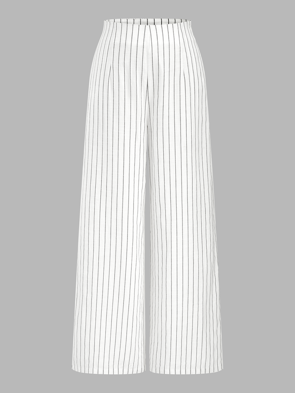 Pantalon Large Coton-Lin À Rayures