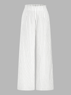 Pantalon Large Coton-Lin À Rayures