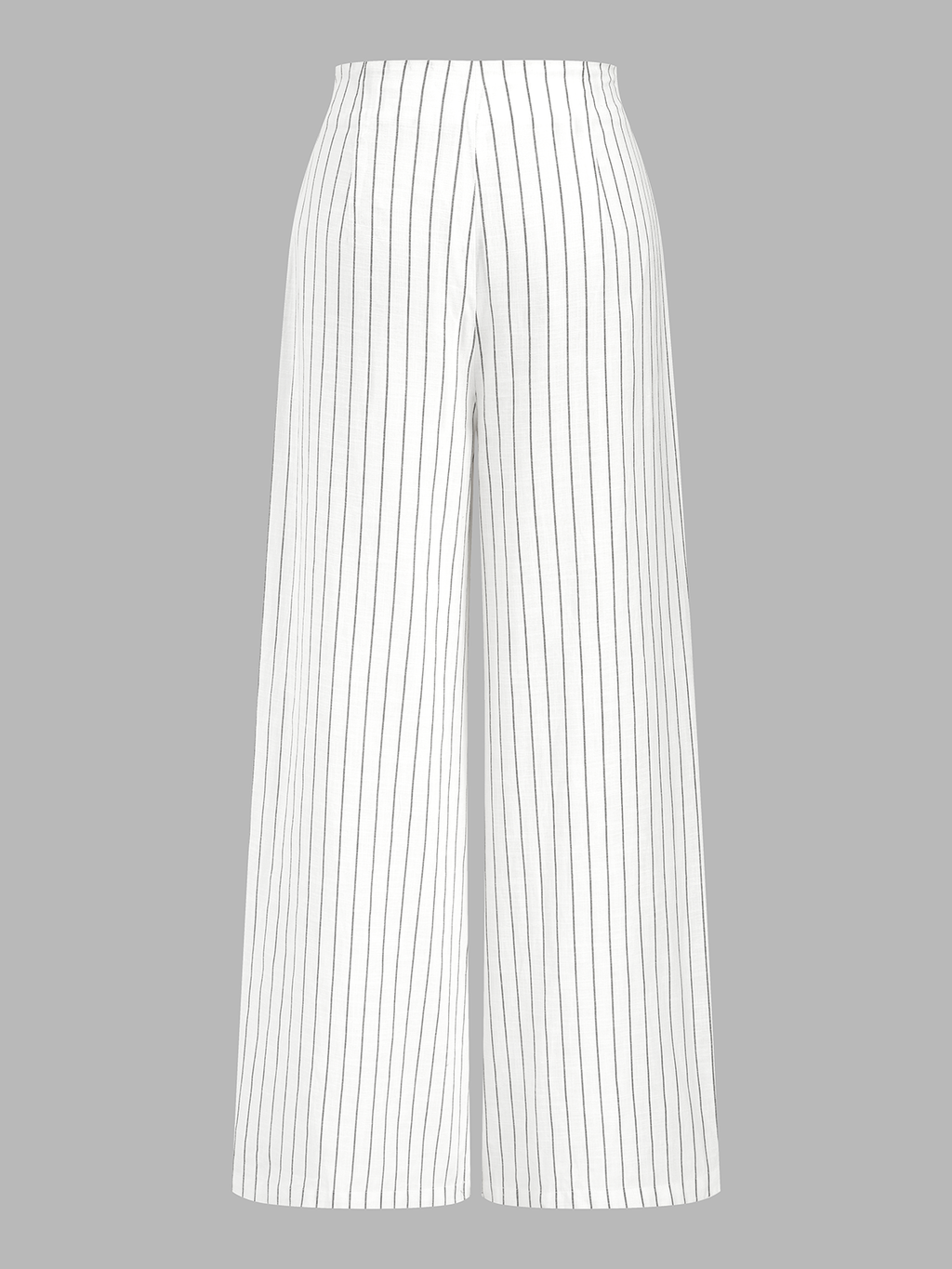 Pantalon Large Coton-Lin À Rayures