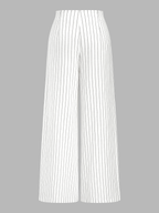 Pantalon Large Coton-Lin À Rayures