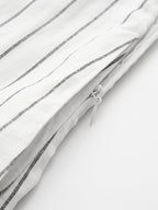 Pantalon Large Coton-Lin À Rayures