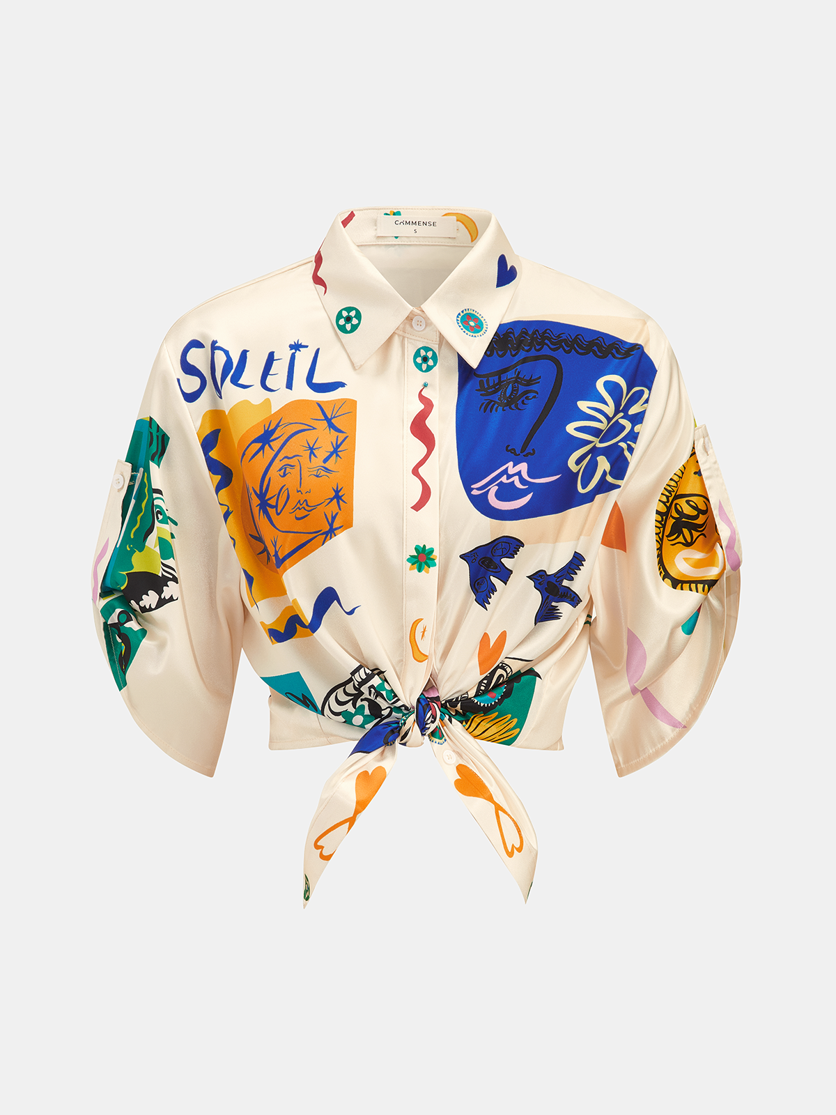 Ensemble Satin Graffiti Col Revers
