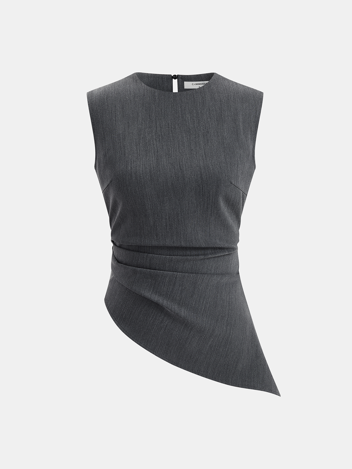 Ensemble Top Asymétrique Sans Manches & Pantalon Plissé