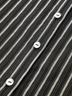 Robe Mi-longue Sans Manches Col Rayures Taille Nouée