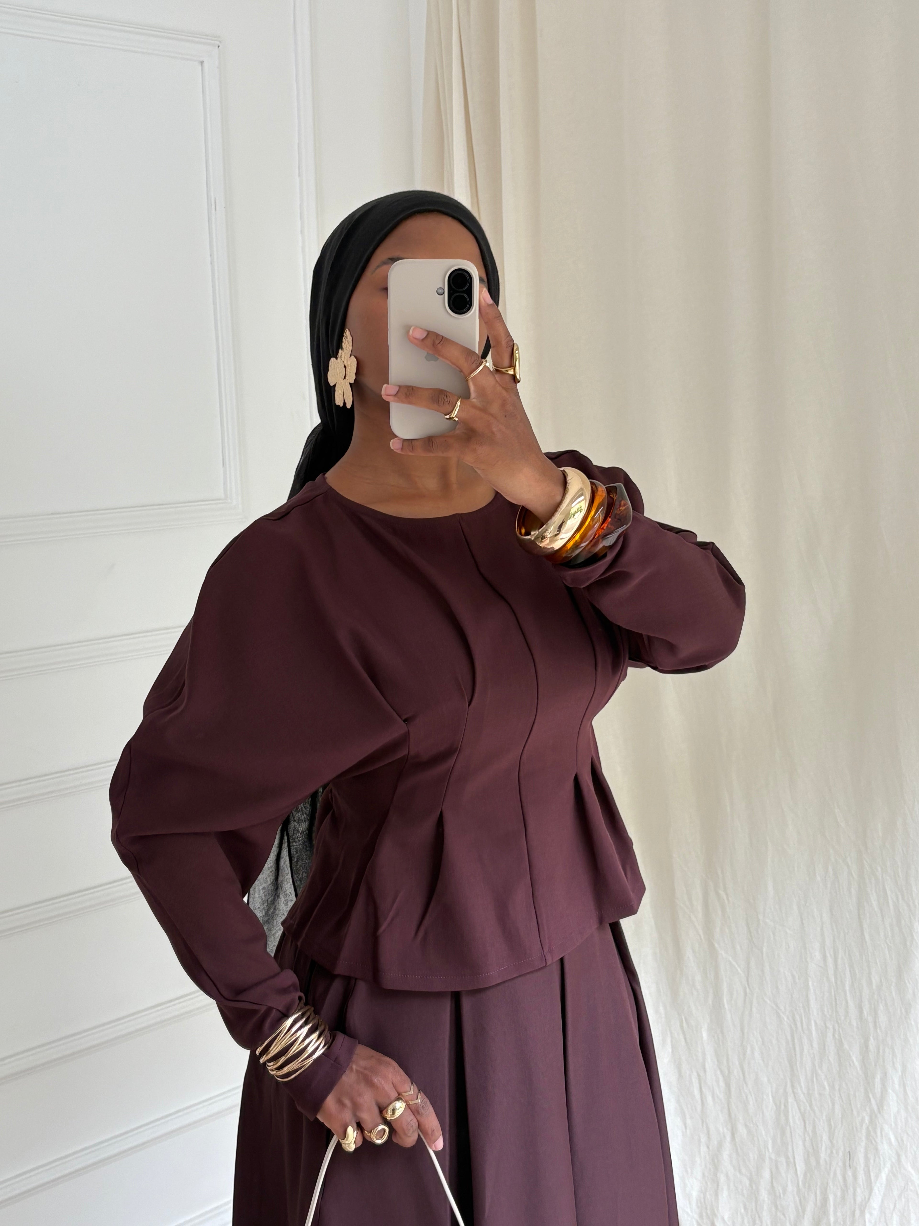 CHEMISIER / BLOUSE INTEMPORELLE BORDEAUX