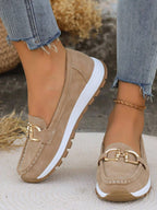 Élégants Mocassins Femme à Chaîne Noir