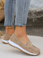 Élégants Mocassins Femme à Chaîne Noir