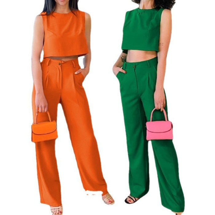Ensemble Large Lin-Coton Coupe Décontractée