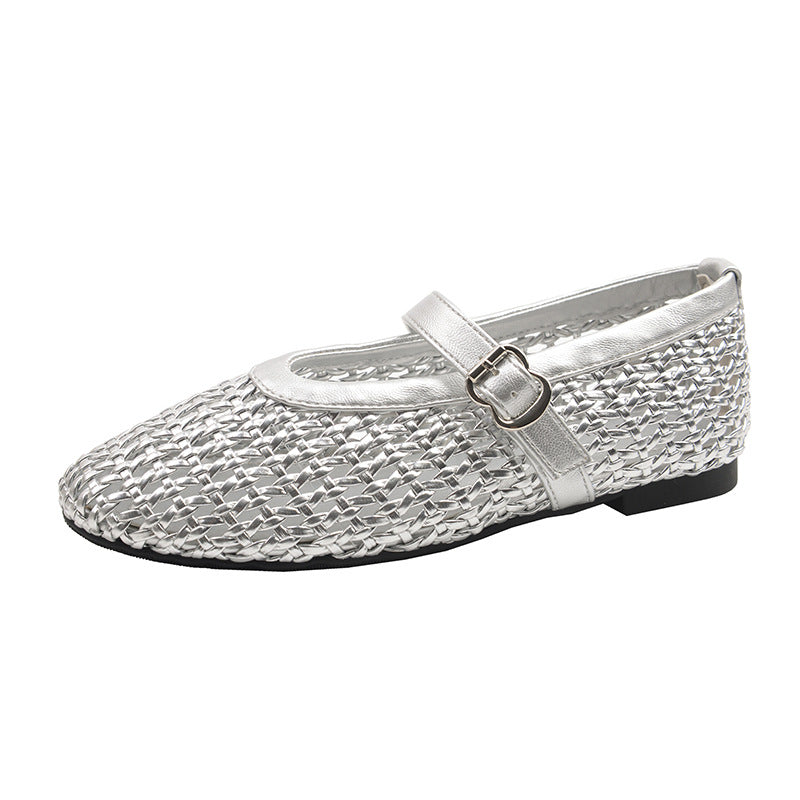 Ballerines Mary Jane en mesh tressé