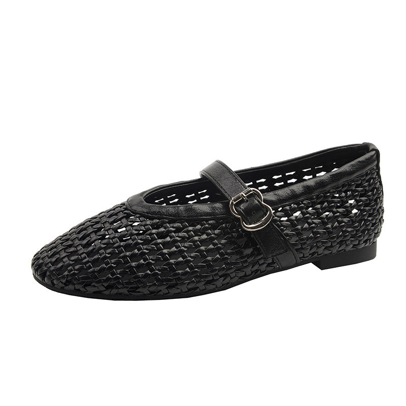 Ballerines Mary Jane en mesh tressé