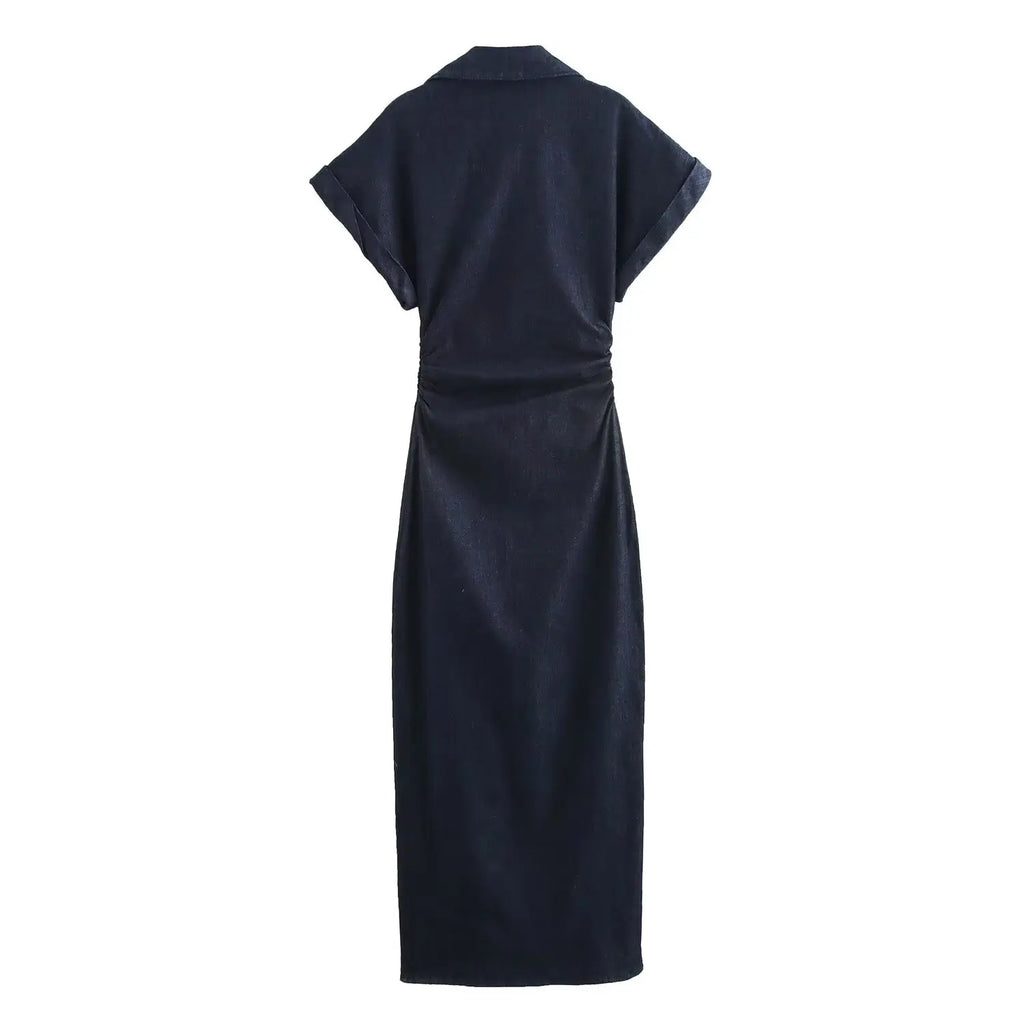 Robe Mi-Longue en Denim