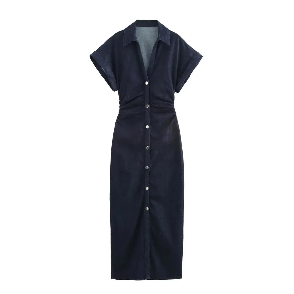 Robe Mi-Longue en Denim