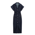 Robe Mi-Longue en Denim