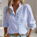 Chemise Blanche Élégante Femme avec Volants Chic