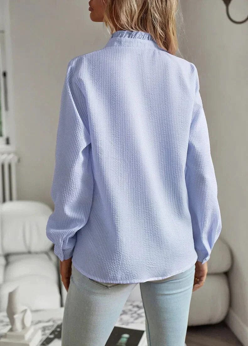 Chemise Blanche Élégante Femme avec Volants Chic