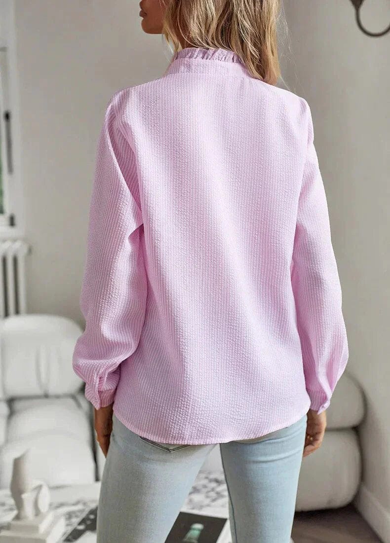 Chemise Blanche Élégante Femme avec Volants Chic