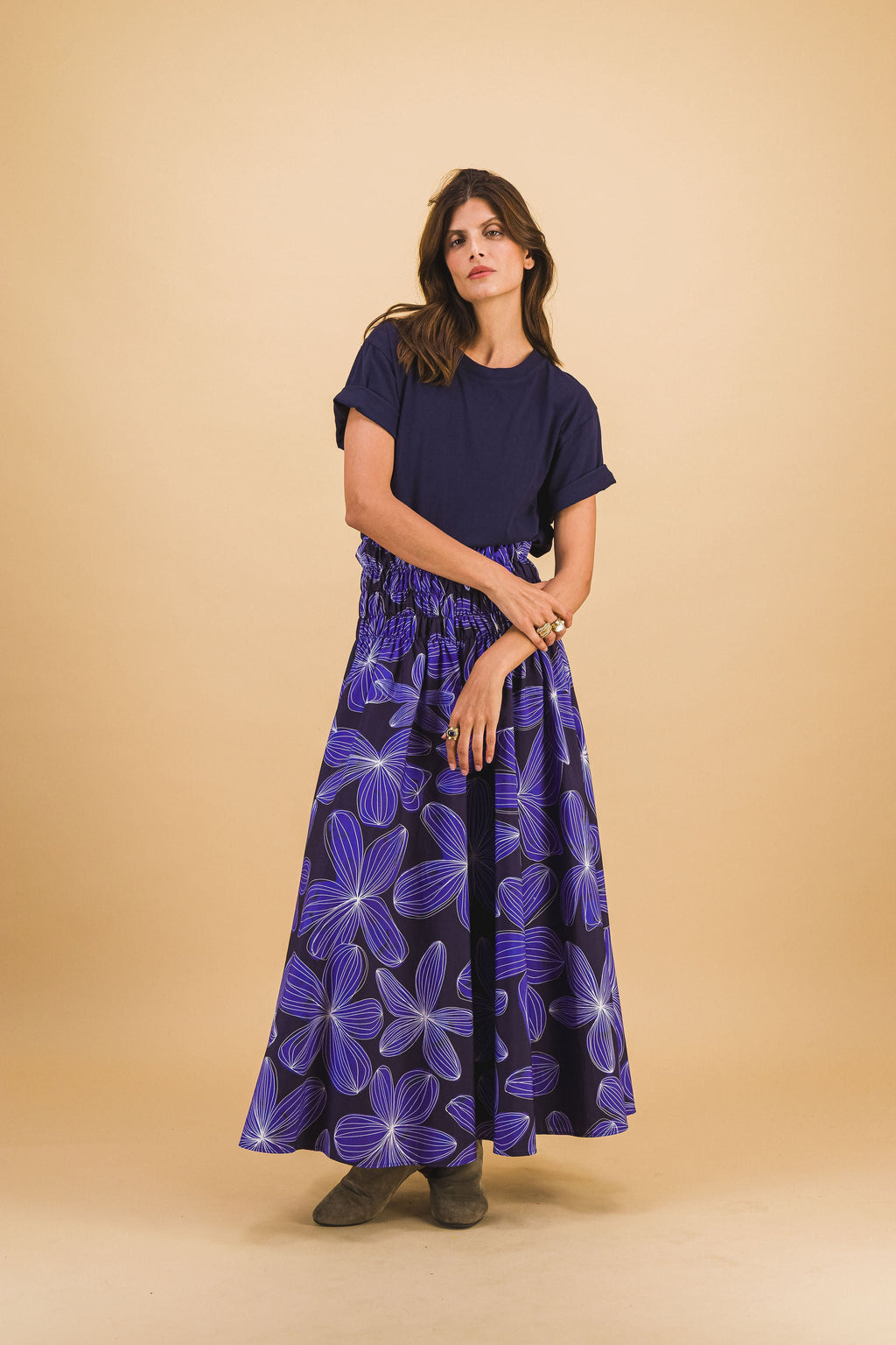 Jupe Fleurs Bleu