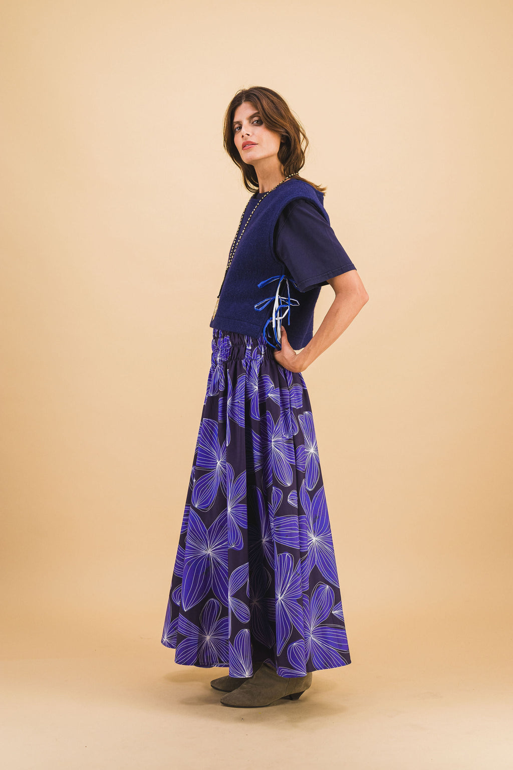 Jupe Fleurs Bleu