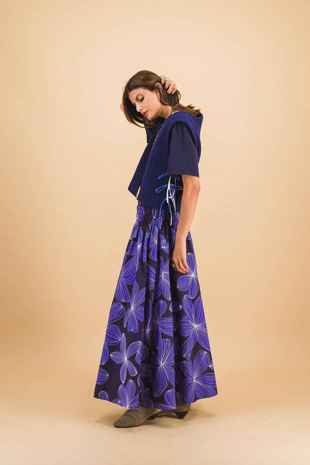 Jupe Fleurs Bleu