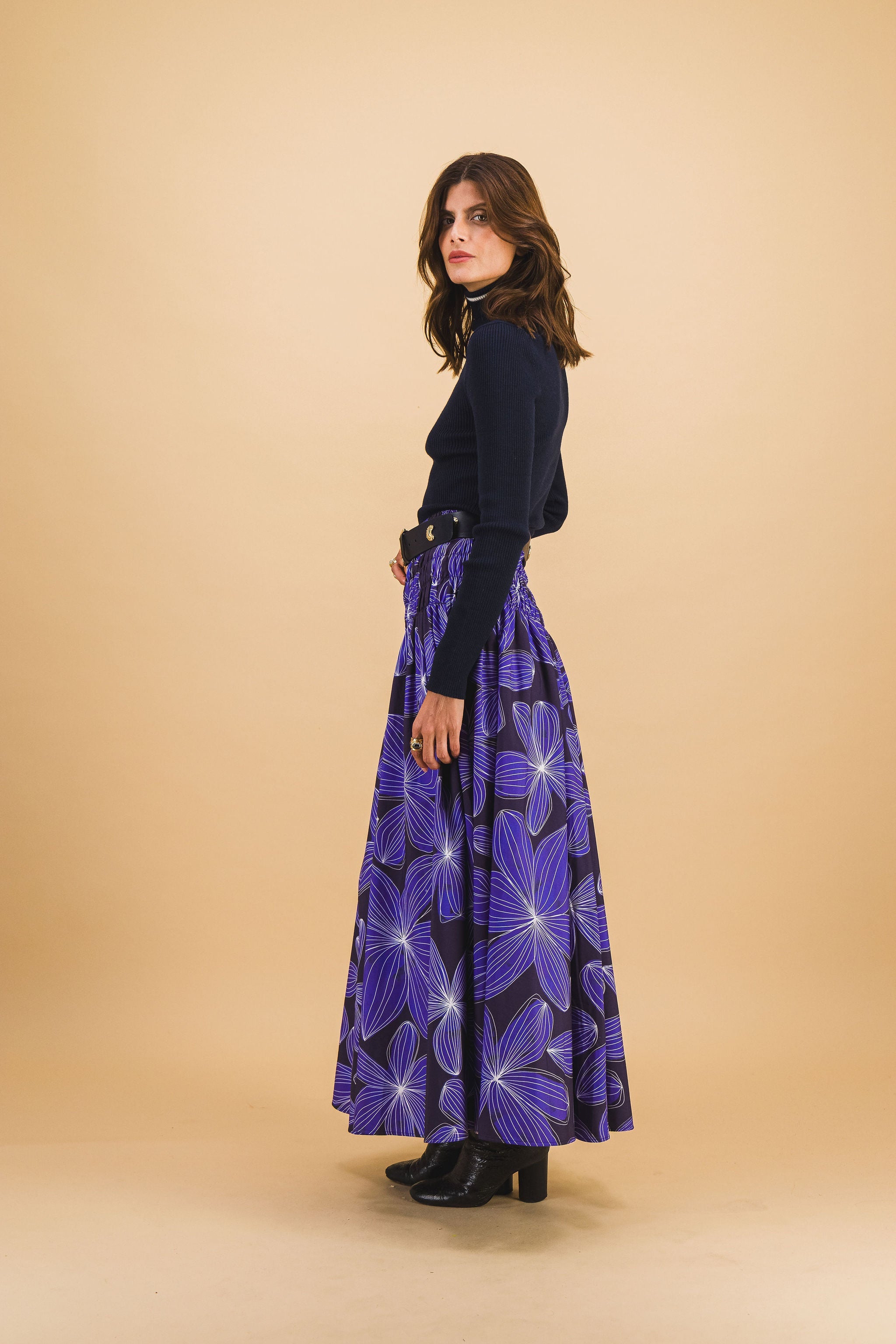 Jupe Fleurs Bleu