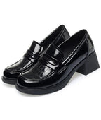 Mocassins À Talons En Cuir Verni Pour Femmes
