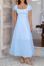 Robe Longue Col Carré