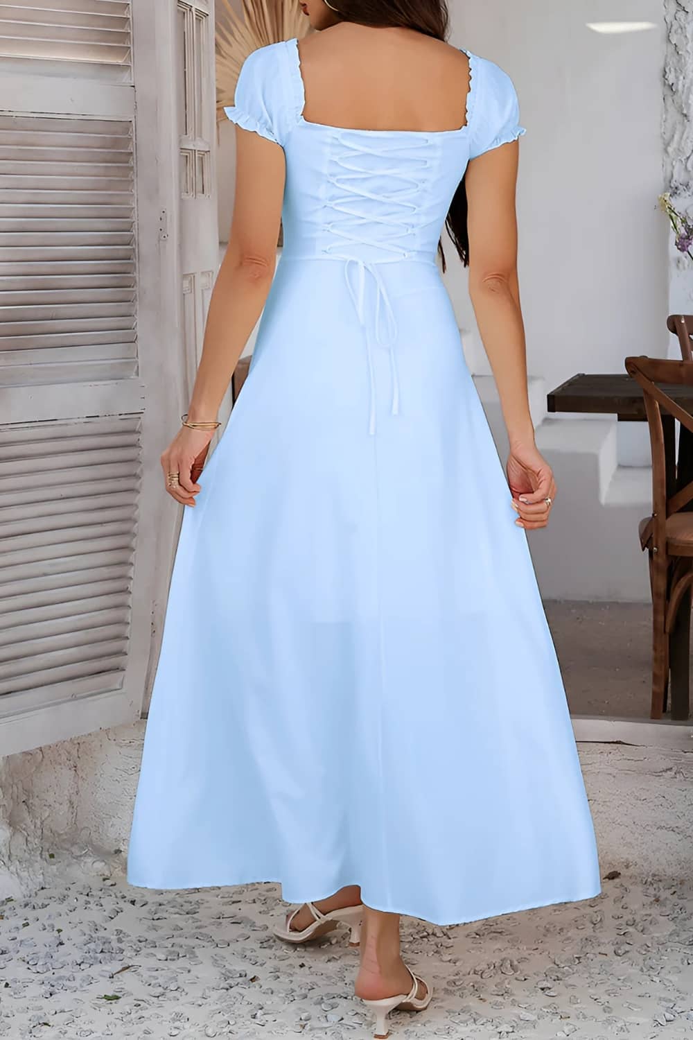 Robe Longue Col Carré