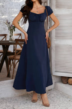 Robe Longue Col Carré