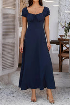Robe Longue Col Carré