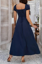 Robe Longue Col Carré