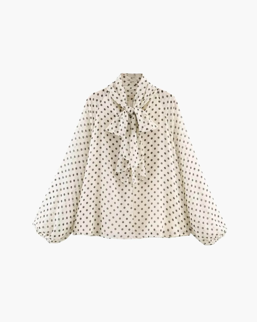 Blouse à pois à col montant