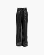 Pantalon large en cuir