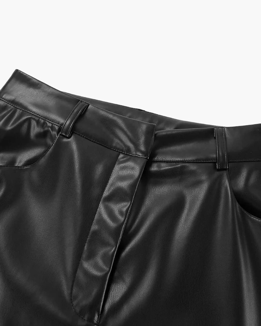 Pantalon large en cuir